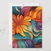 Moderne Blauwgroen Oranje retro psychedelische 60e Kaart (Achterkant)