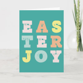 Moderne Blauwgroen Paasvreugde Kaart