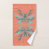 Moderne Blauwgroen palmdoornkoraal Bad Handdoek (Handdoek)
