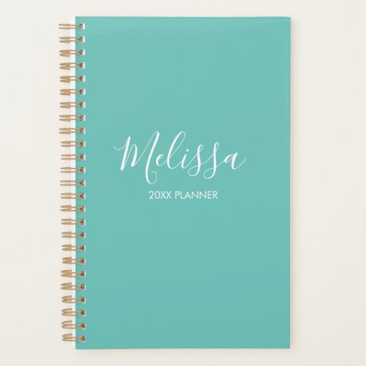 Moderne Blauwgroen, persoonlijke planner (Voorkant)
