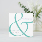 Moderne Blauwgroen plum Ampersand slaat de datum o Kaart (Staand voorkant)