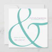 Moderne Blauwgroen plum Ampersand slaat de datum o Kaart (Voorkant)