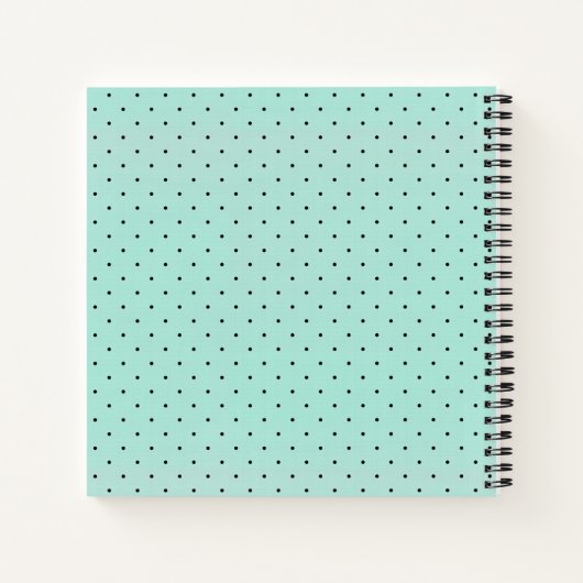 Moderne Blauwgroen Polka Dot en Monogram Notitieboek (Achterkant)