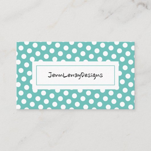 Moderne Blauwgroen pooldots Patroongrafische Visit Visitekaartje (Voorkant)