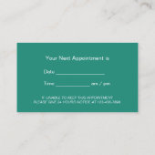 Moderne Blauwgroen professionele benoeming van tan Afsprakenkaartje (Achterkant)