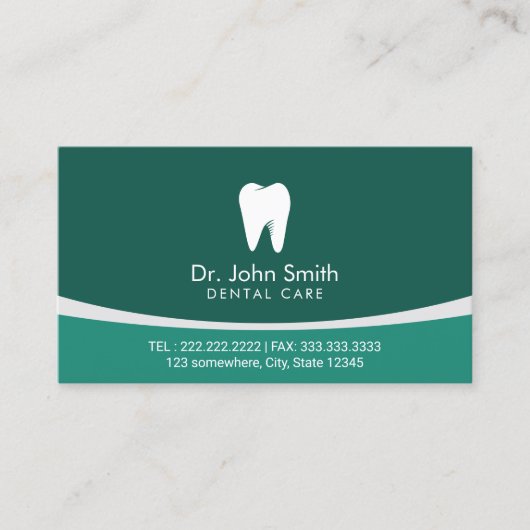 Moderne Blauwgroen professionele benoeming van tan Afsprakenkaartje (Voorkant)