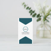 Moderne Blauwgroen professionele Logo sociale icon Visitekaartje (Staand voorkant)