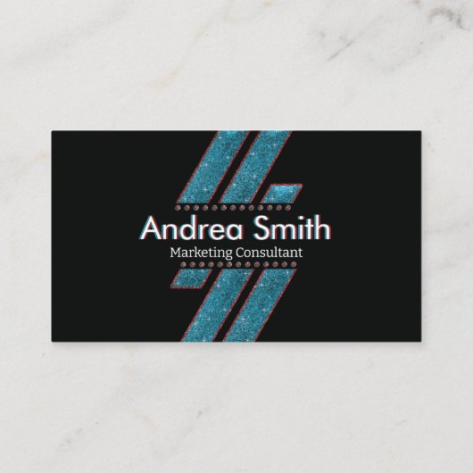 Moderne Blauwgroen rode glans Visitekaartje (Achterkant)