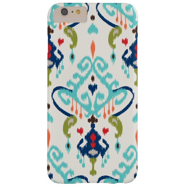 Moderne blauwgroen rode ikat-stam Case-Mate iPhone case (Achterkant)