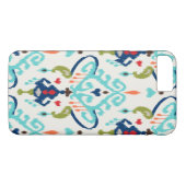 Moderne blauwgroen rode ikat-stam Case-Mate iPhone case (Achterkant (Horizontaal))