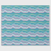 Moderne Blauwgroen Roze Golf Abstract Cadeaupapier (Vlak)