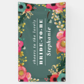 Moderne, Blauwgroen roze, grote Vrijgezellenfeest  Spandoek (Verticaal)