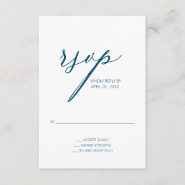 Moderne Blauwgroen RSVP-enclos Informatiekaartje