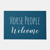 Moderne Blauwgroen ruiter Paard Mensen Welkom Deurmat (Voorkant)