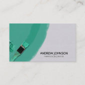 Moderne Blauwgroen schilder en decorateur Visitekaartje (Voorkant)