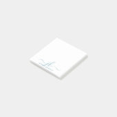 Moderne Blauwgroen Script Monogram Initialen Post-it® Notes (Schuin)