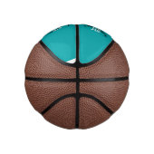 Moderne blauwgroen scriptmonogram basketbal (Rechts)