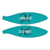 Moderne blauwgroen scriptmonogram basketbal (Panelen)