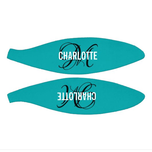 Moderne blauwgroen scriptmonogram basketbal (Panelen)