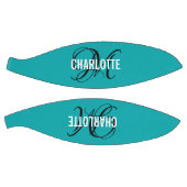 Moderne blauwgroen scriptmonogram basketbal (Panelen)