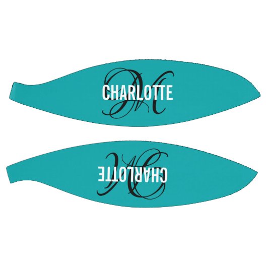 Moderne blauwgroen scriptmonogram basketbal (Panelen)