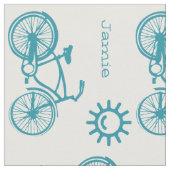 Moderne Blauwgroen soondringloop op maat Stof (Close Up)