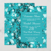 Moderne Blauwgroen sterren Bridal Shower Kaart (Voorkant / Achterkant)