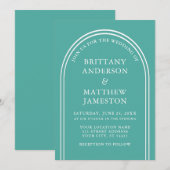 Moderne Blauwgroen stijlvolle wapenweddenschap Kaart (Voorkant / Achterkant)