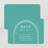 Moderne Blauwgroen stijlvolle wapenweddenschap RSVP Kaartje (Voorkant / Achterkant)