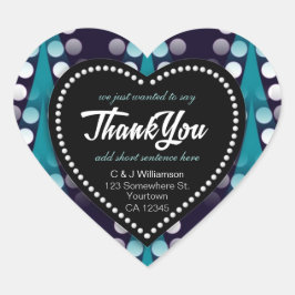 Moderne Blauwgroen Stippen Hartelijk dank Hart Sticker