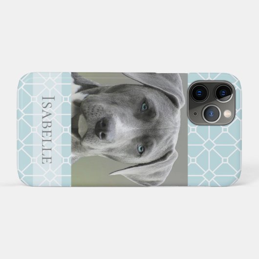 Moderne Blauwgroen turquoise witte foto gepersonal Case-Mate iPhone Case (Achterkant (horizontaal))