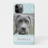 Moderne Blauwgroen turquoise witte foto gepersonal Case-Mate iPhone Case (Achterkant)