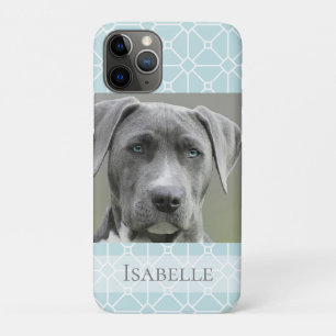 Moderne Blauwgroen turquoise witte foto gepersonal Case-Mate iPhone Case