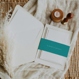 Moderne Blauwgroen Typografie Huwelijksuitnodiging Uitnodigingen Wikkel