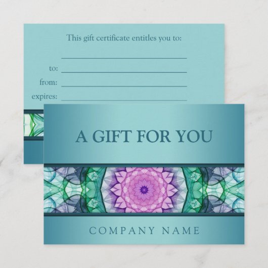 Moderne blauwgroen waterlivemandala (Voorkant / Achterkant)