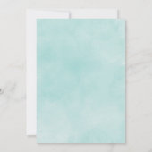 Moderne Blauwgroen Waterverf Brunch en Bubbly Kaart (Achterkant)