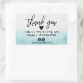 Moderne Blauwgroen Waterverf Business Hartelijk da Rechthoekige Sticker (Tas)