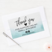 Moderne Blauwgroen Waterverf Business Hartelijk da Rechthoekige Sticker (Envelop)