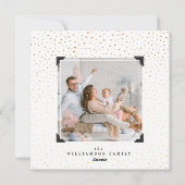 Moderne Blauwgroen Waterverf Joy & Gold Snow-Confe Feestdagenkaart (Achterkant)