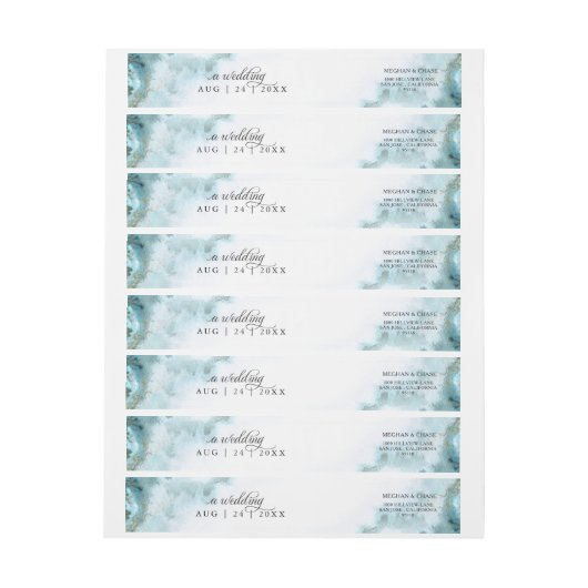 Moderne Blauwgroen Waterverf Moss Agate BarefootBr (Vel)