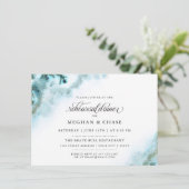 Moderne Blauwgroen Waterverf Moss Agate BarefootBr Kaart (Staand voorkant)