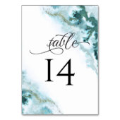 Moderne Blauwgroen Waterverf Moss Agate BarefootBr Kaart (Achterkant)