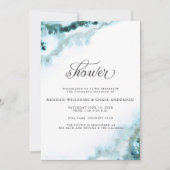 Moderne Blauwgroen Waterverf Moss Agate BarefootBr Kaart (Voorkant)