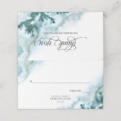 Moderne Blauwgroen Waterverf Moss Agate Menu (Buitenkant ongevouwen)