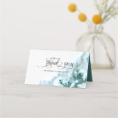 Moderne Blauwgroen Waterverf Moss Agate Menu (Achterkant)