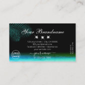 Moderne Blauwgroen Waterverf palmbladeren Juwelen Visitekaartje (Achterkant)