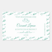 Moderne Blauwgroen Wide Cloud Product Labels hart (Voorkant)