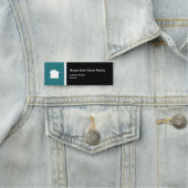 Moderne Blauwgroen wit zwart-wit Naamplaatje (In situ)