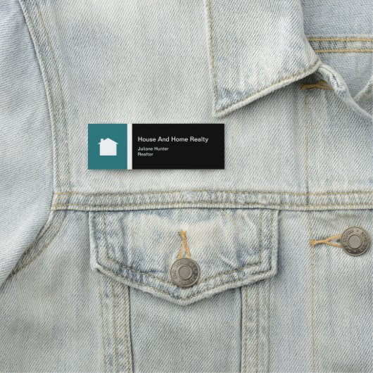 Moderne Blauwgroen wit zwart-wit Naamplaatje (In situ)