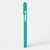 Moderne Blauwgroen witte racestripes monogrammed C iPhone Hoesje (Linkerkant)